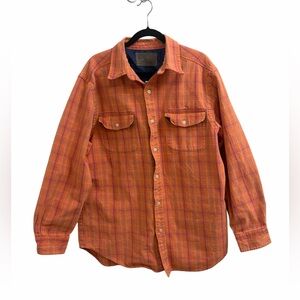 Vintage BDG Orange Plaid Work Shirt